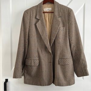 Vintage wool blend houndstooth blazer